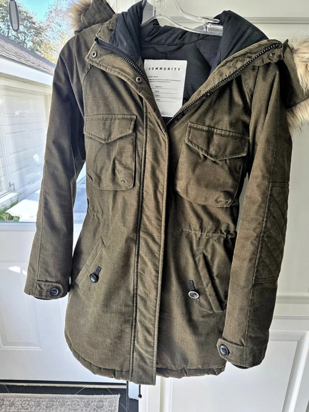 Community Paradigm Parka Utility Jacket Green & Black XS